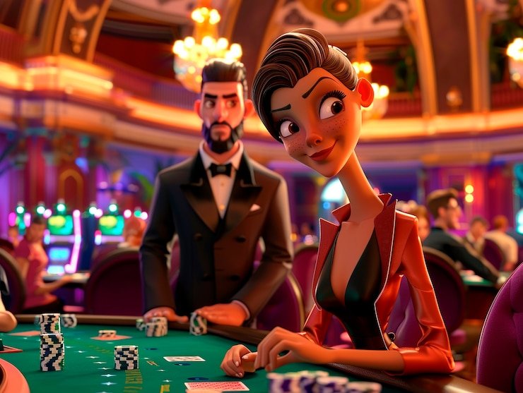 Live dealer shuffling cards for No Commission Baccarat at inatogel 778